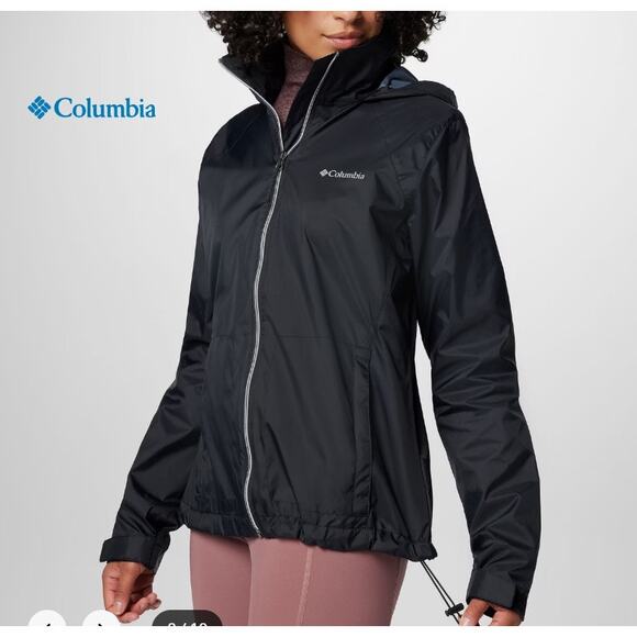 Columbia Womens Switchback IV Jacket Rain Sz M Medium Black Packable Omni-Shield - Picture 8 of 10